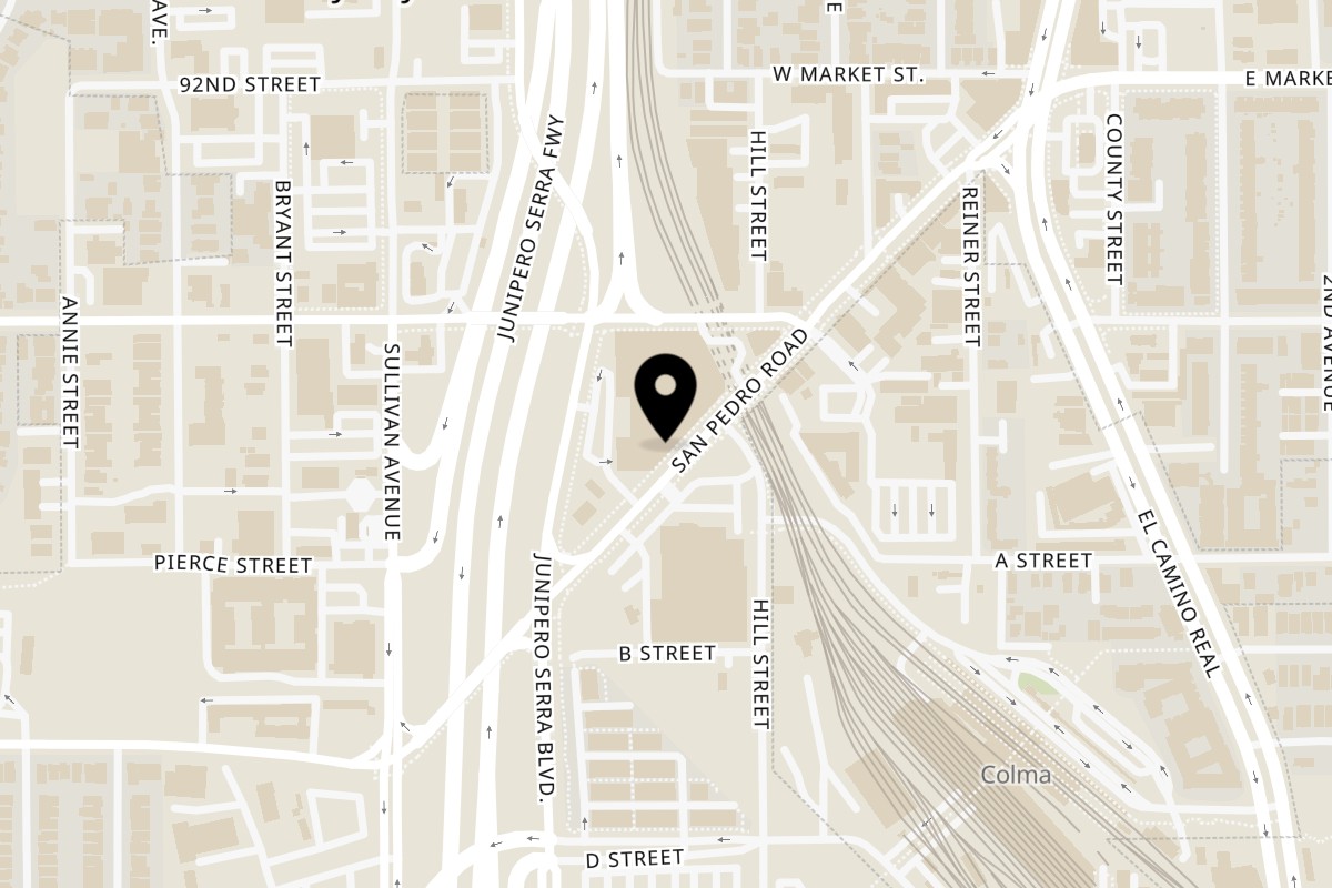 Map showing the location of Keith’s Chicken N Waffles on 270 San Pedro Rd in Daly City